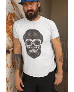 Bearded Skull @ T-Shirt Regular Uomo - Bianca
